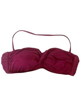 Burgundy Bandeau Bikini Top with Removable Strap | Small